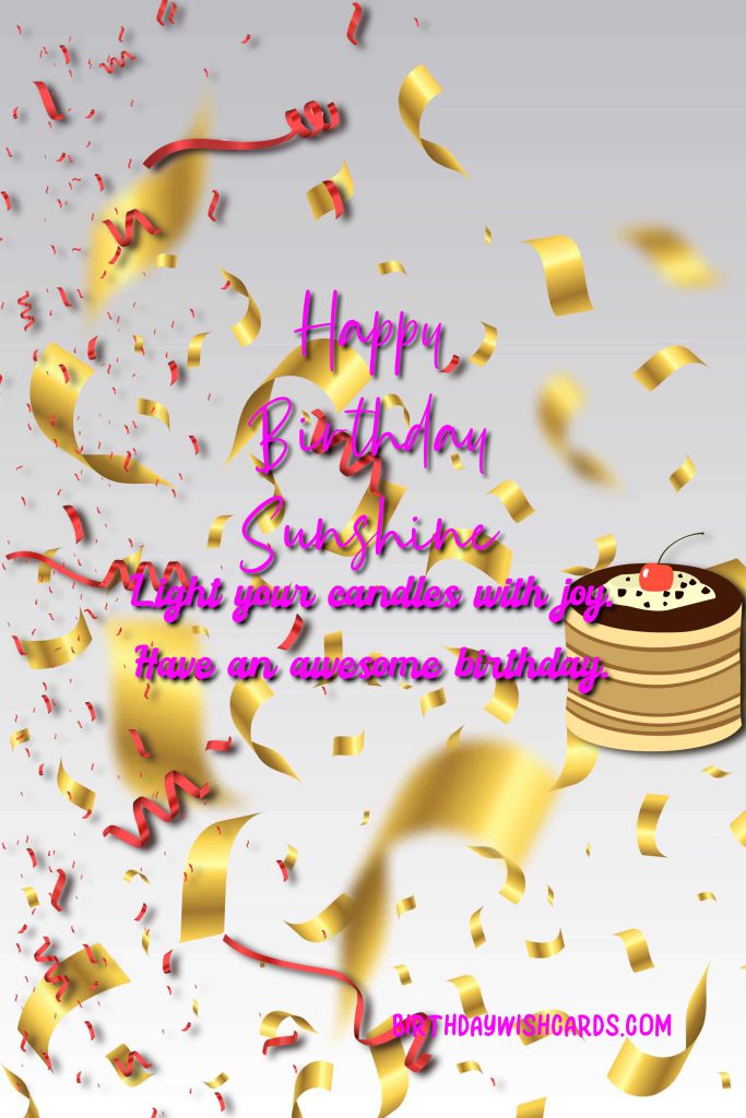 happy birthday sunshine image