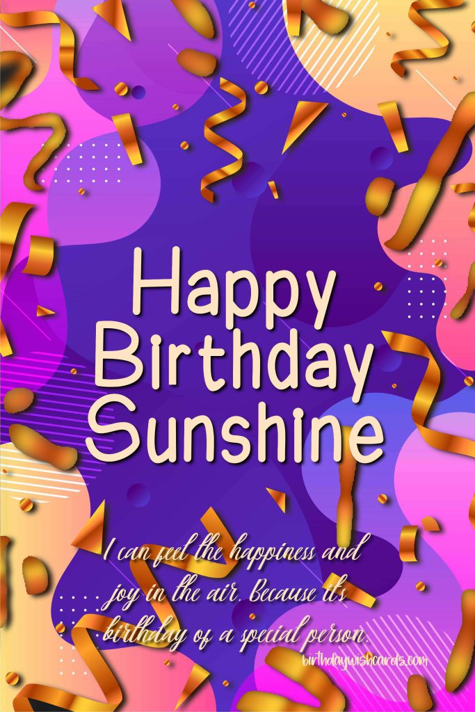 happy birthday sunshine image