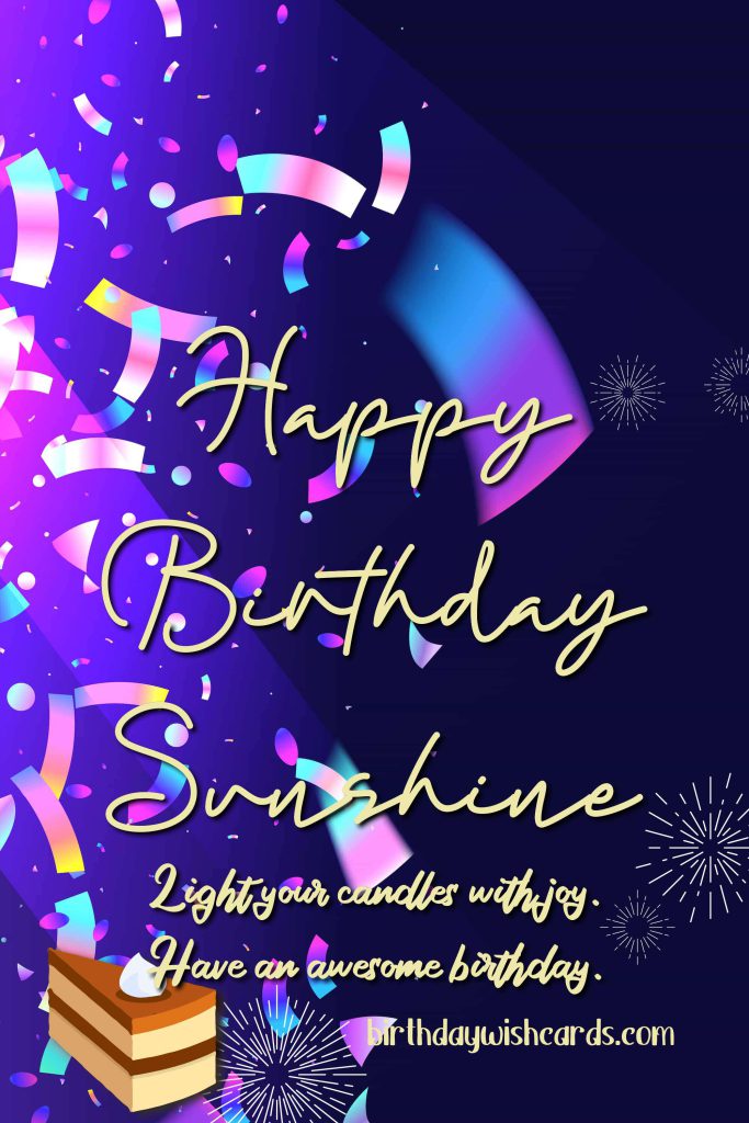 happy birthday sunshine image