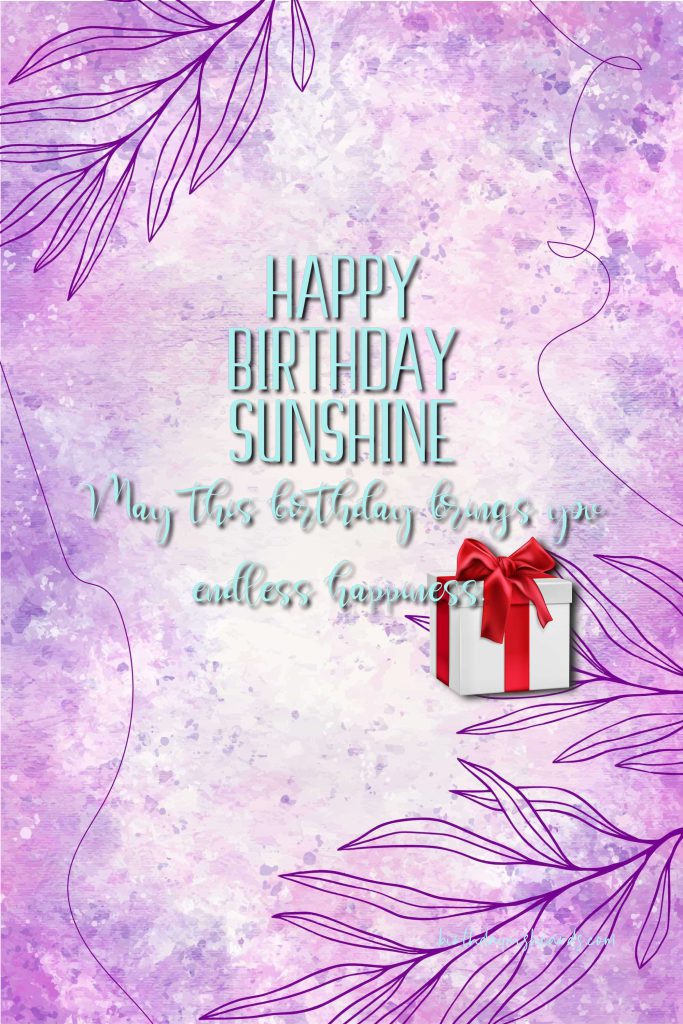 happy birthday sunshine image