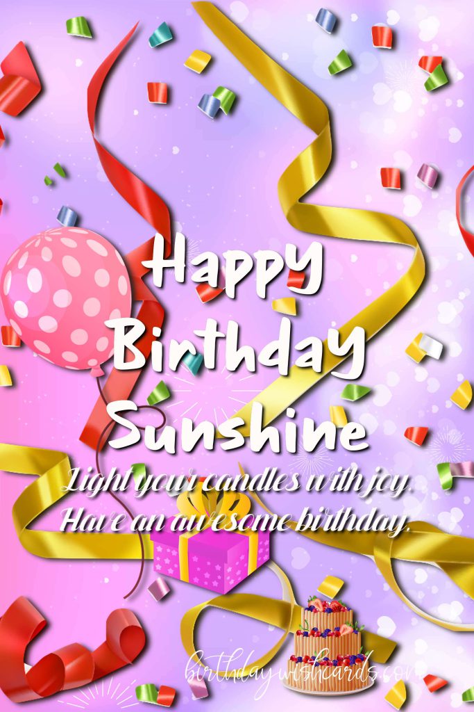 happy birthday sunshine image