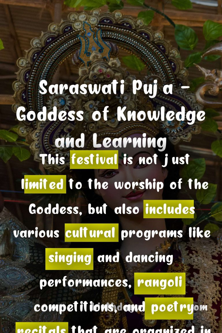 Saraswati Puja: Celebrating the Goddess of Knowledge and Learning