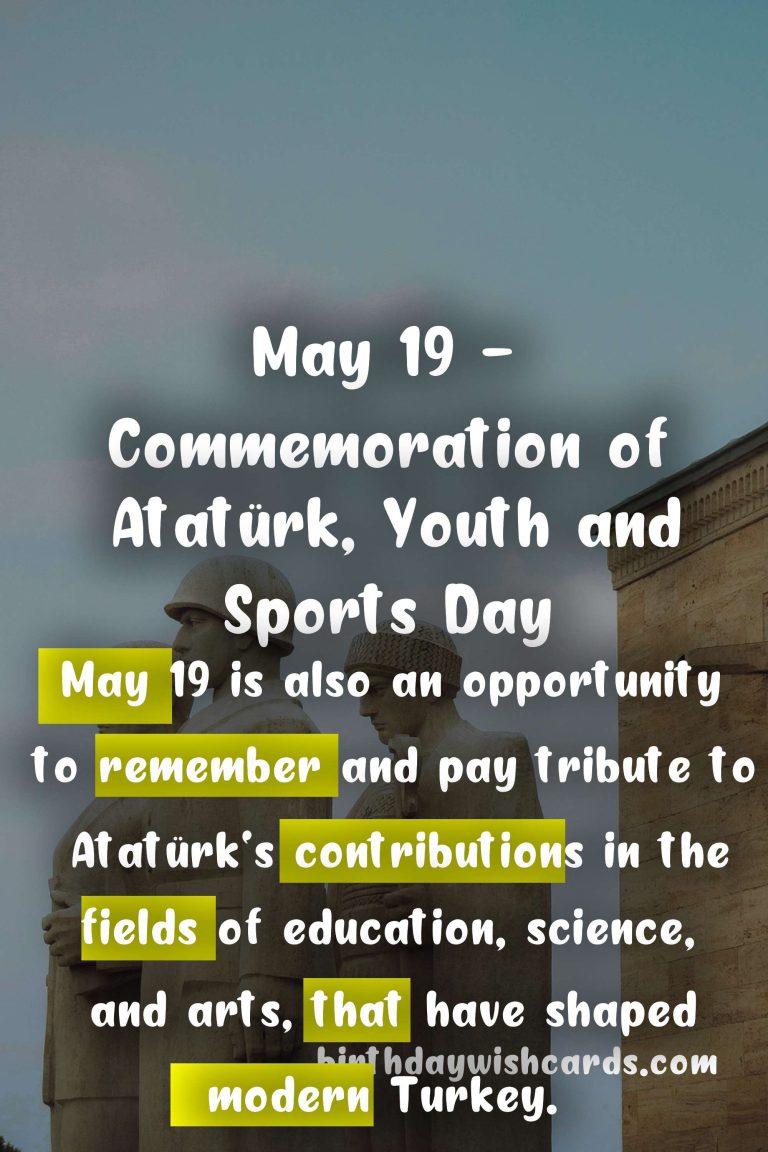 May 19 – Commemoration of Atatürk, Youth and Sports Day