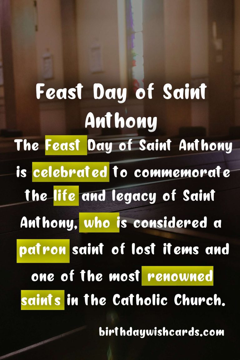 Feast Day of Saint Anthony – January 17
