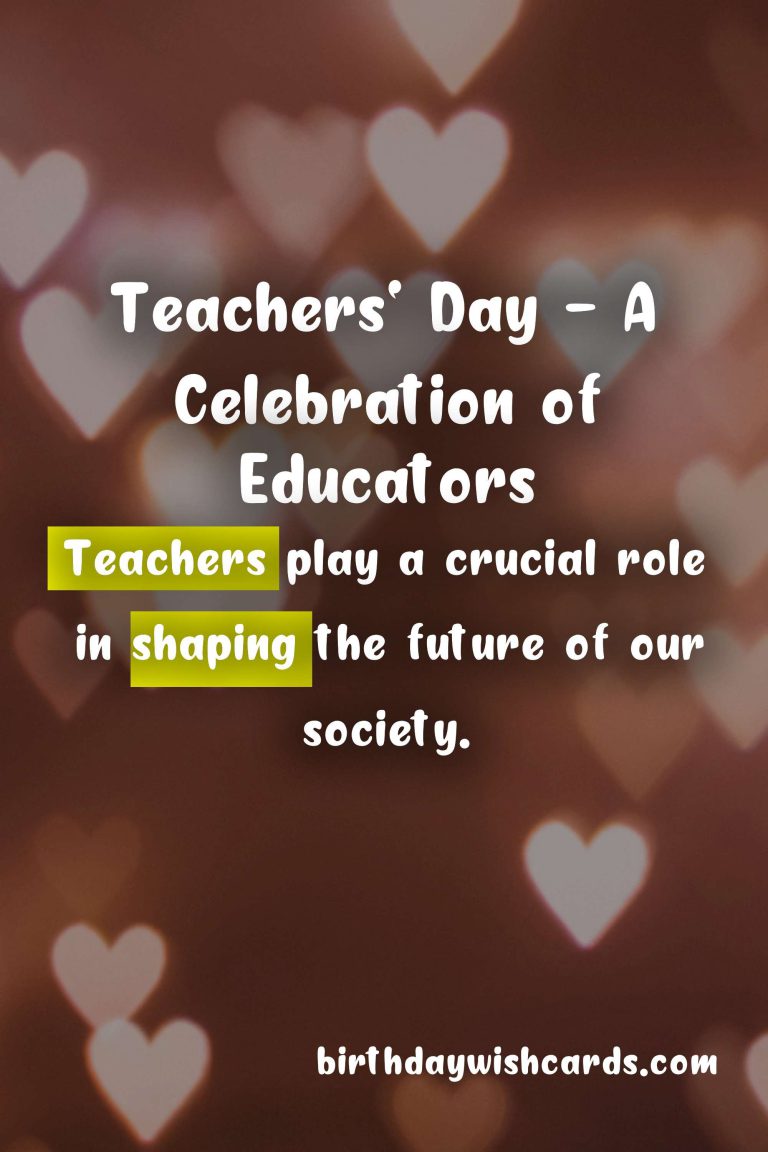 Celebrate and Honor Your Teachers This Teachers’ Day – October 12