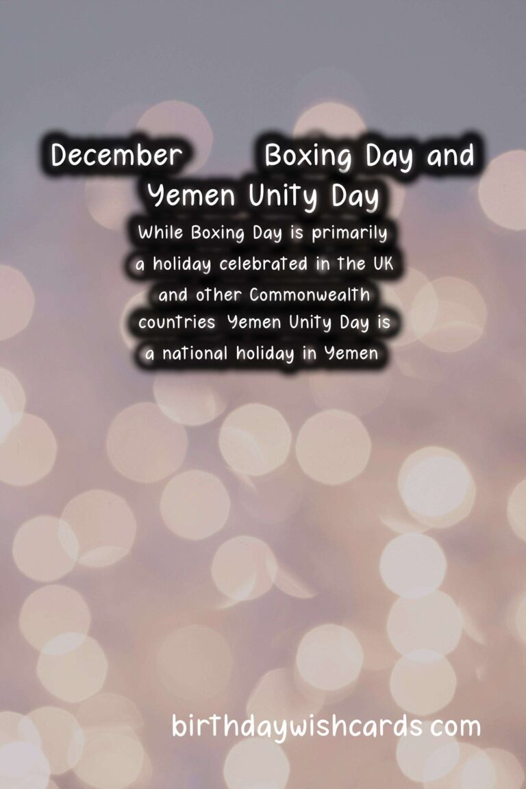A Look into Boxing Day and Yemen Unity Day
