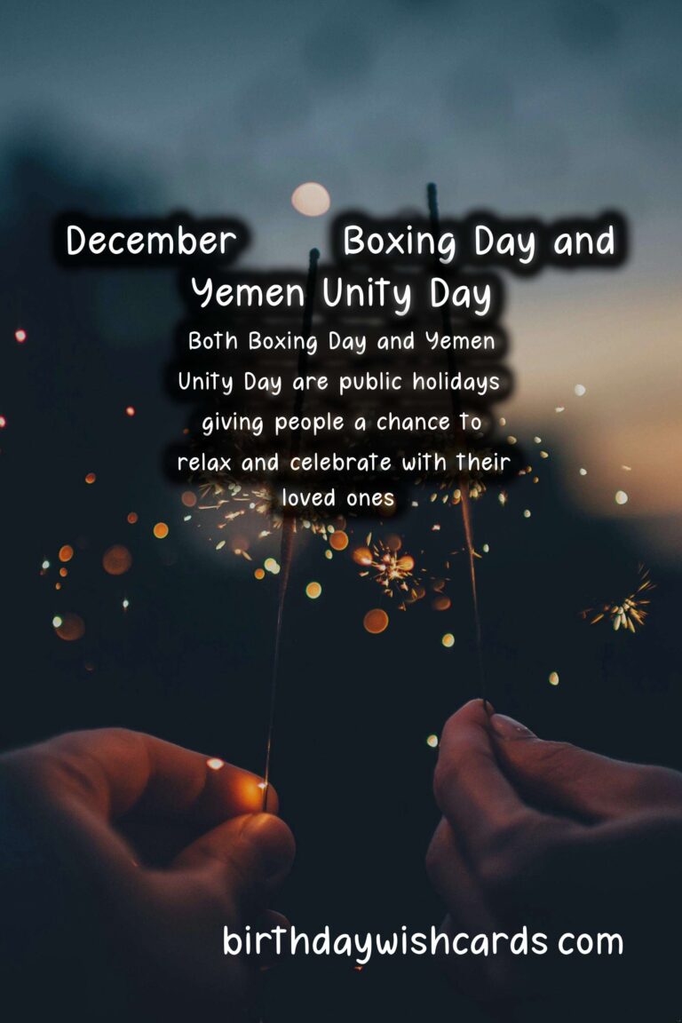 A Look into Boxing Day and Yemen Unity Day