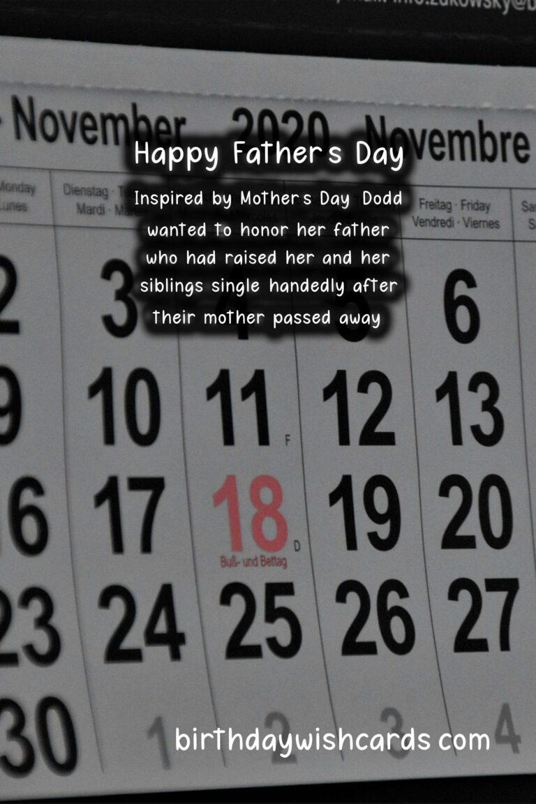 Celebrating Dads: Second Sunday in November - Father's Day