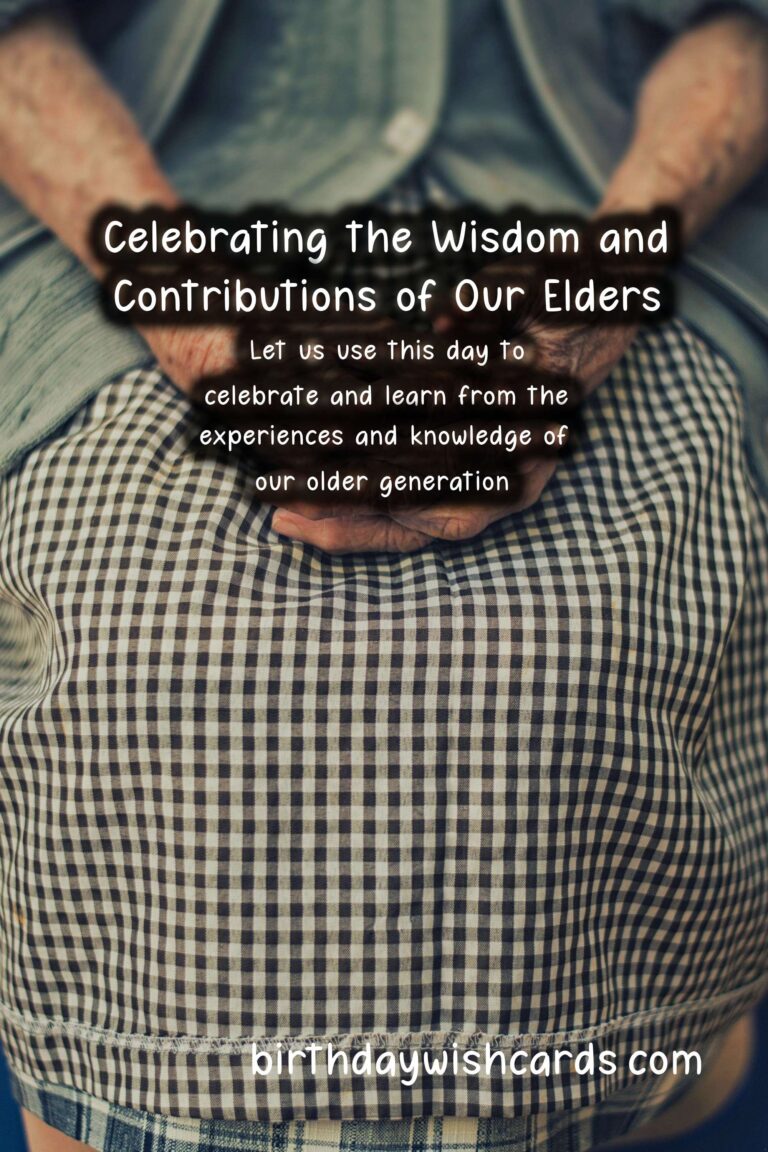 Honoring Our Elders: Celebrating National Day of the Elderly - October 18