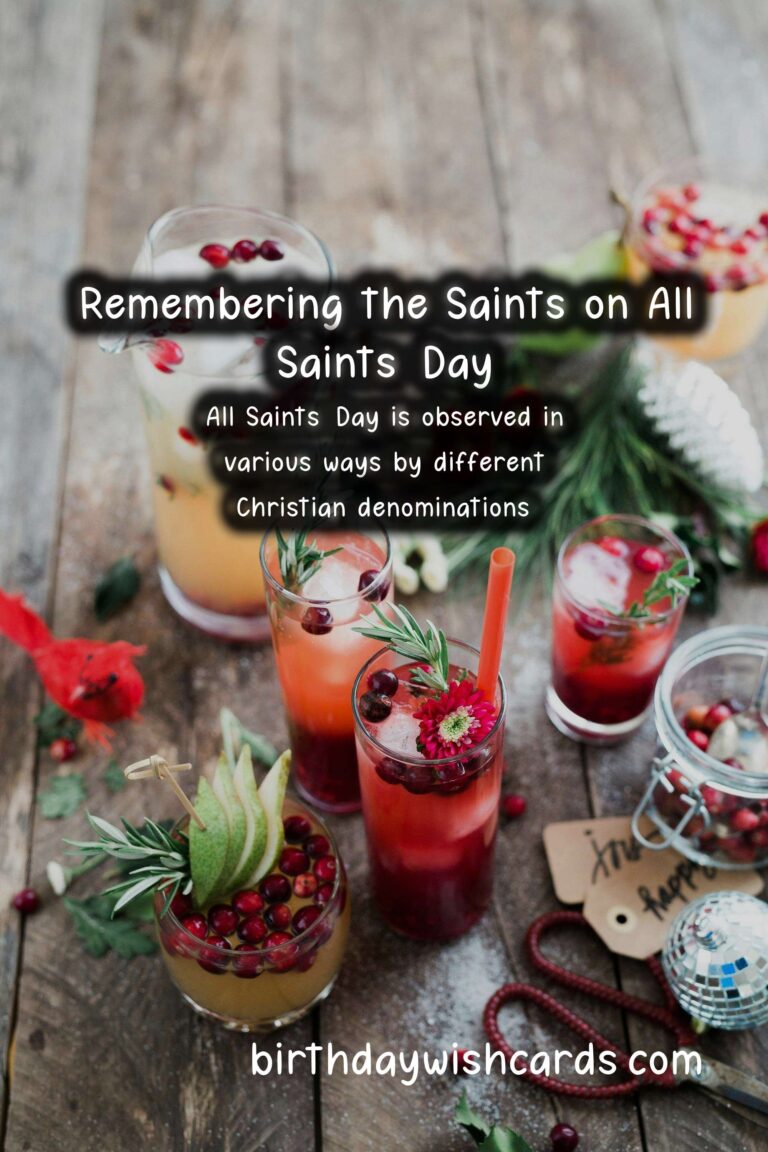 Remembering the Saints on All Saints' Day