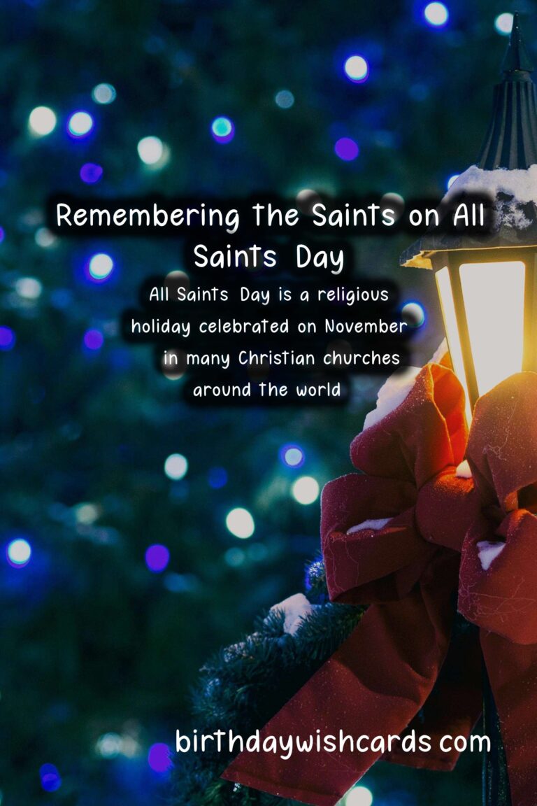 Remembering the Saints on All Saints' Day
