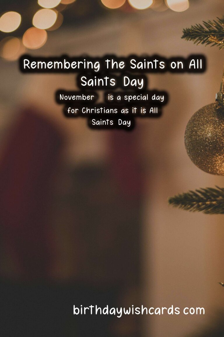 Remembering the Saints on All Saints' Day