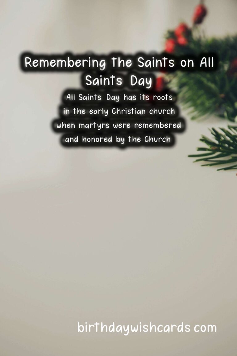 Remembering the Saints on All Saints' Day