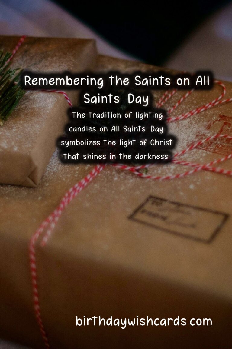 Remembering the Saints on All Saints' Day
