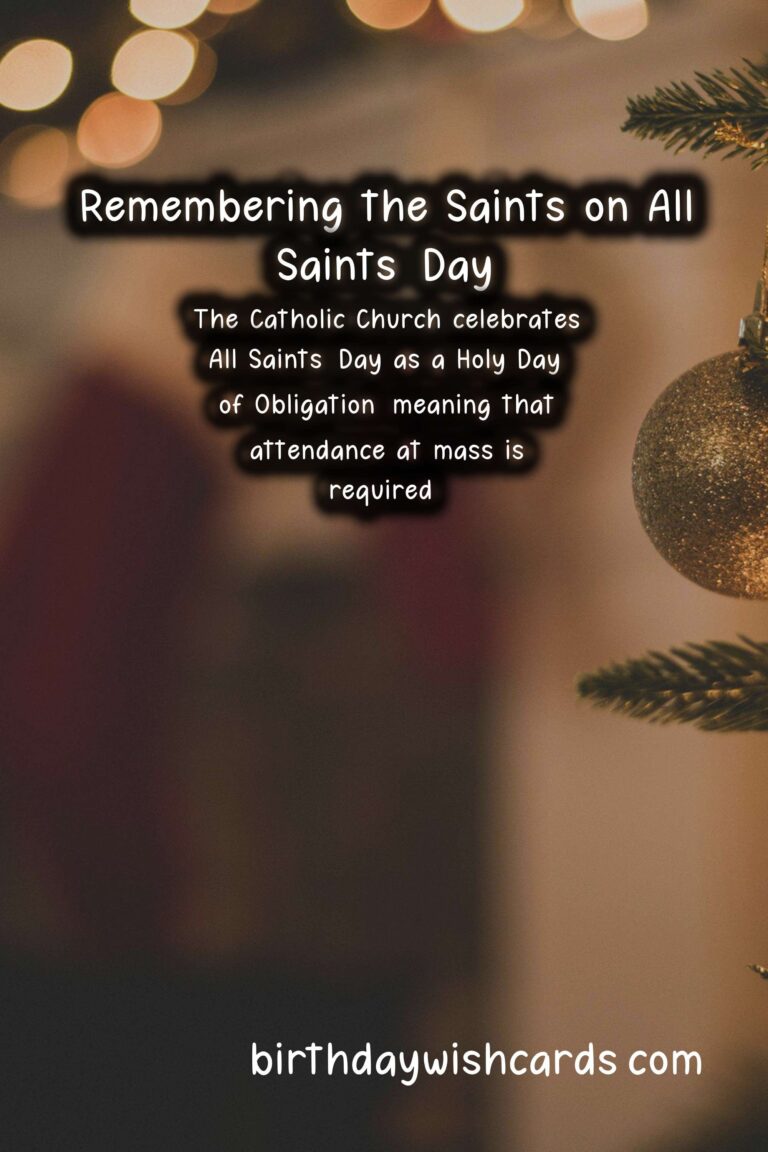 Remembering the Saints on All Saints' Day