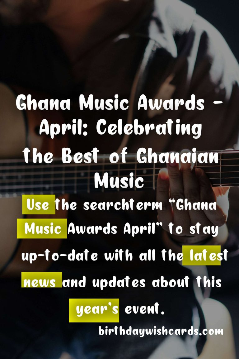 Ghana Music Awards – April: Celebrating the Best of Ghanaian Music