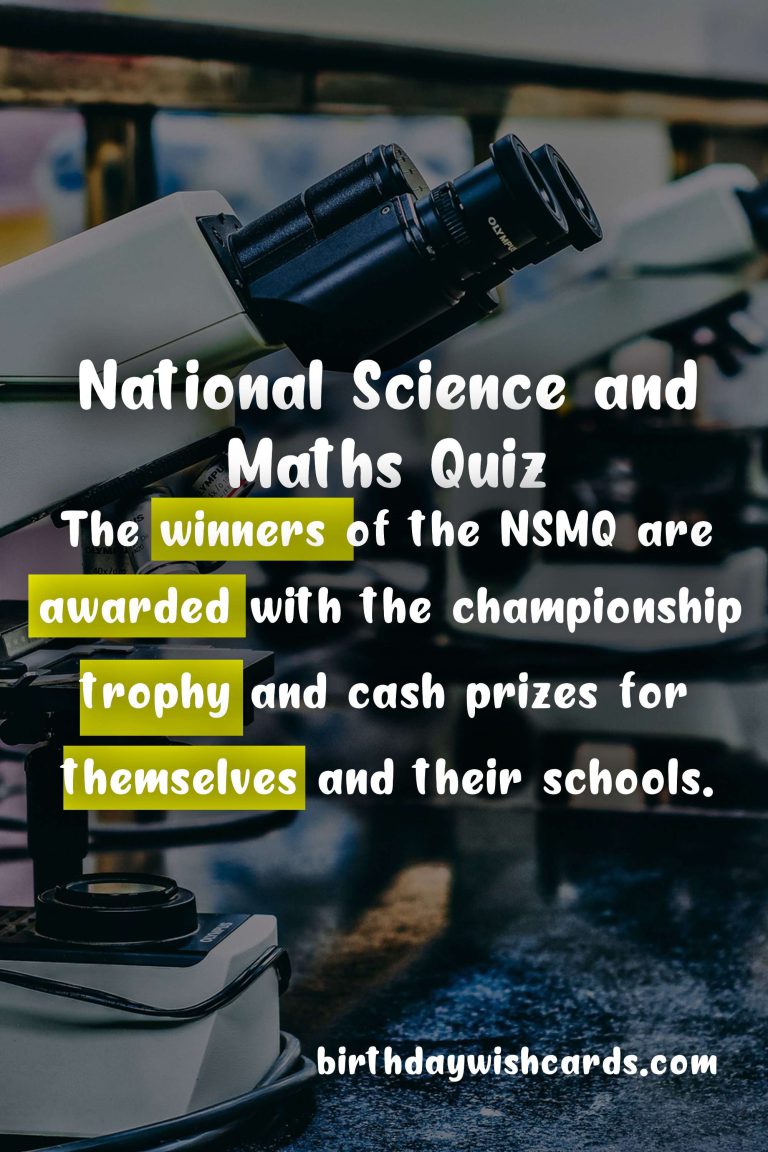 The National Science and Maths Quiz: A National Celebration of Excellence in Science and Maths