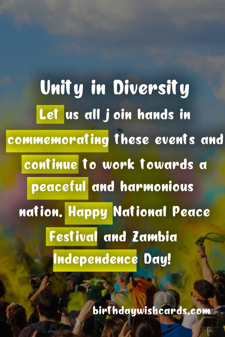 National Peace Festival and Zambia Independence Day: A Celebration of Unity and Freedom