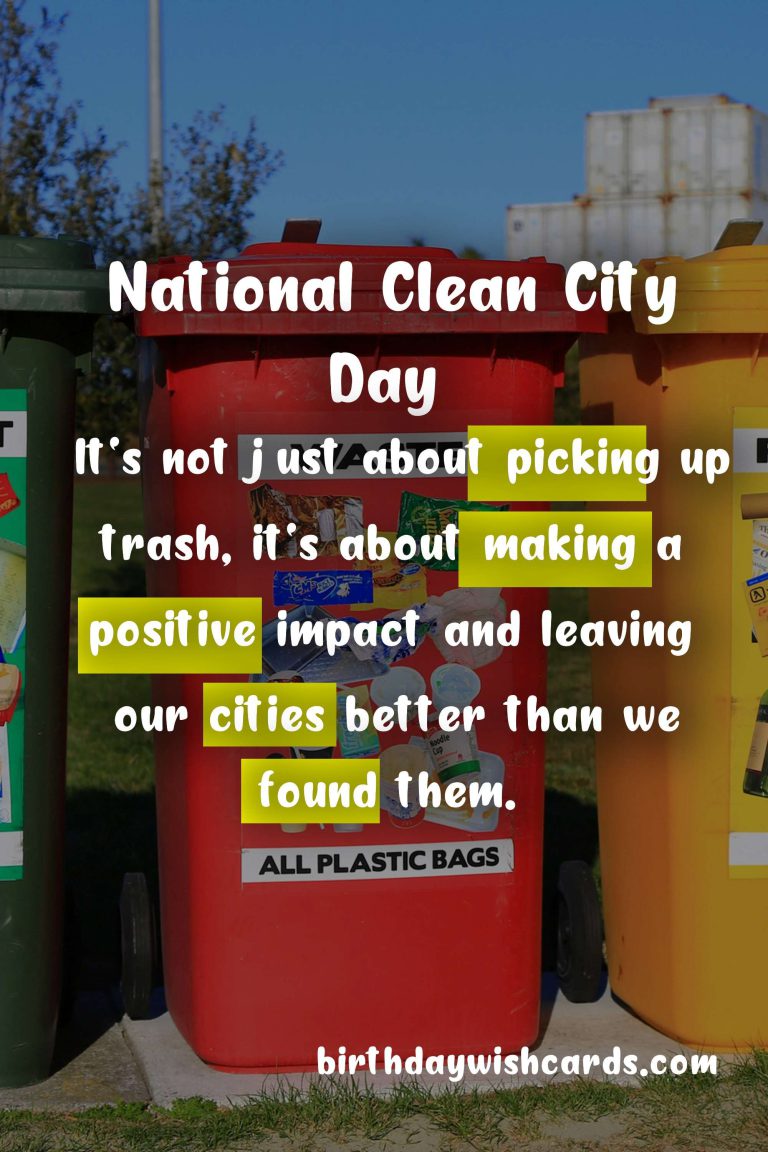 Join us in Celebrating National Clean City Day: First Saturday of Every Month
