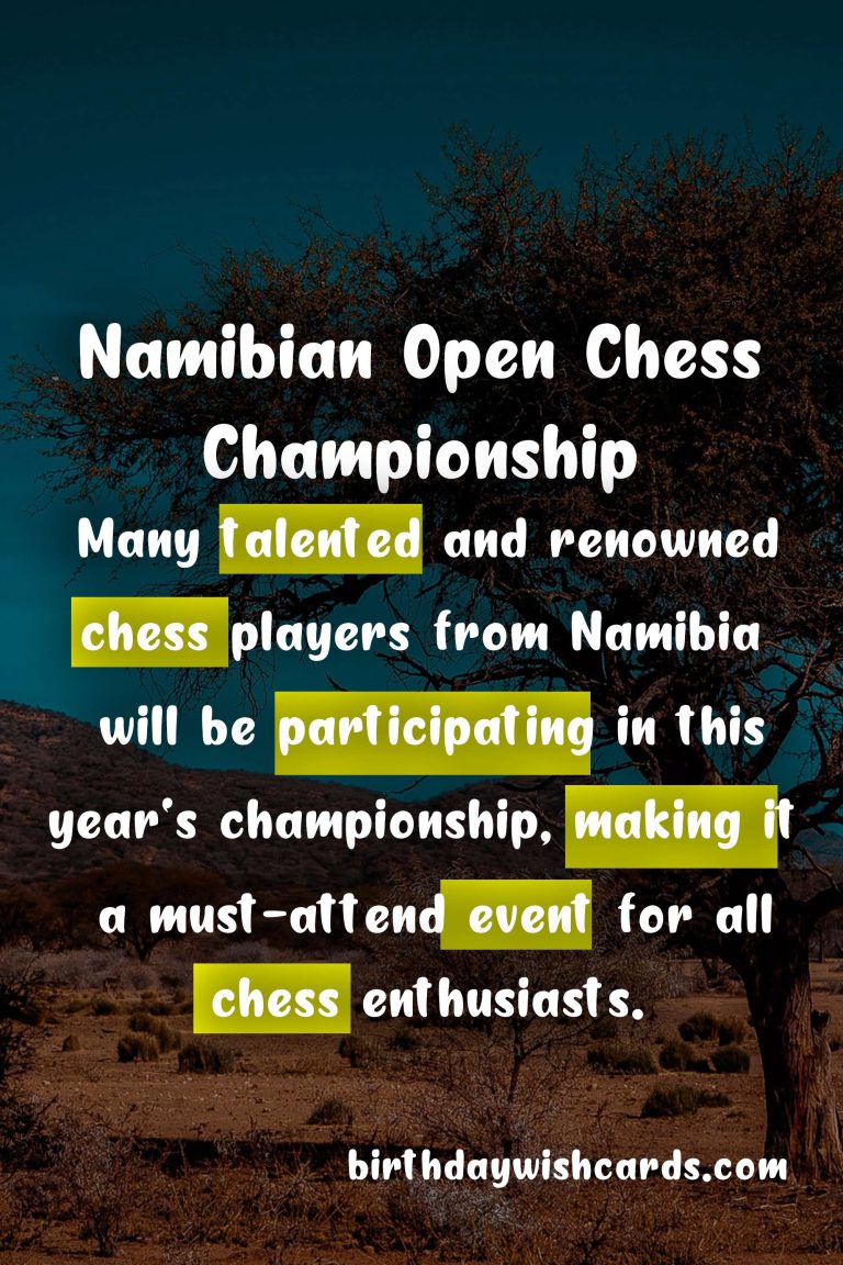 Namibian Open Chess Championship – November 6-10