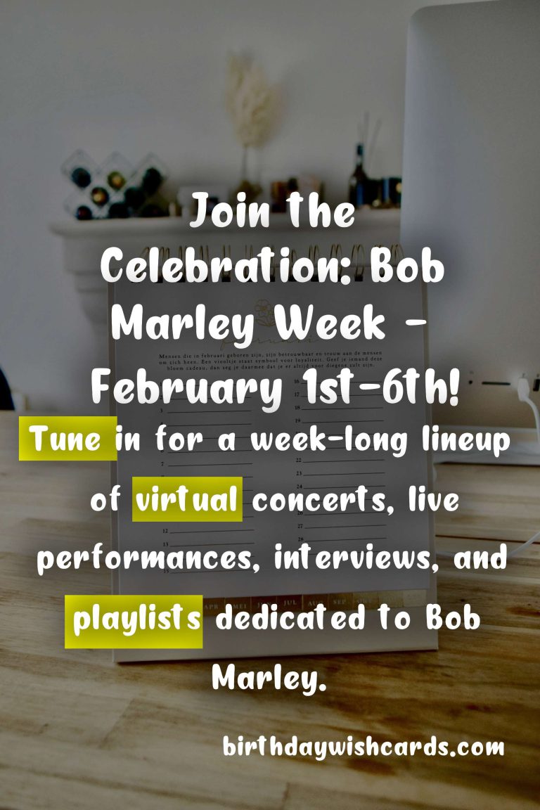 Join the Celebration: Bob Marley Week – February 1st-6th!