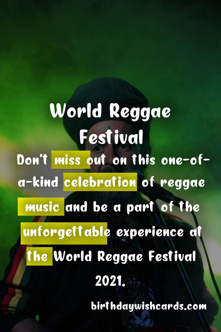 Experience the Best of Reggae Music at World Reggae Festival - September 5th- 8th