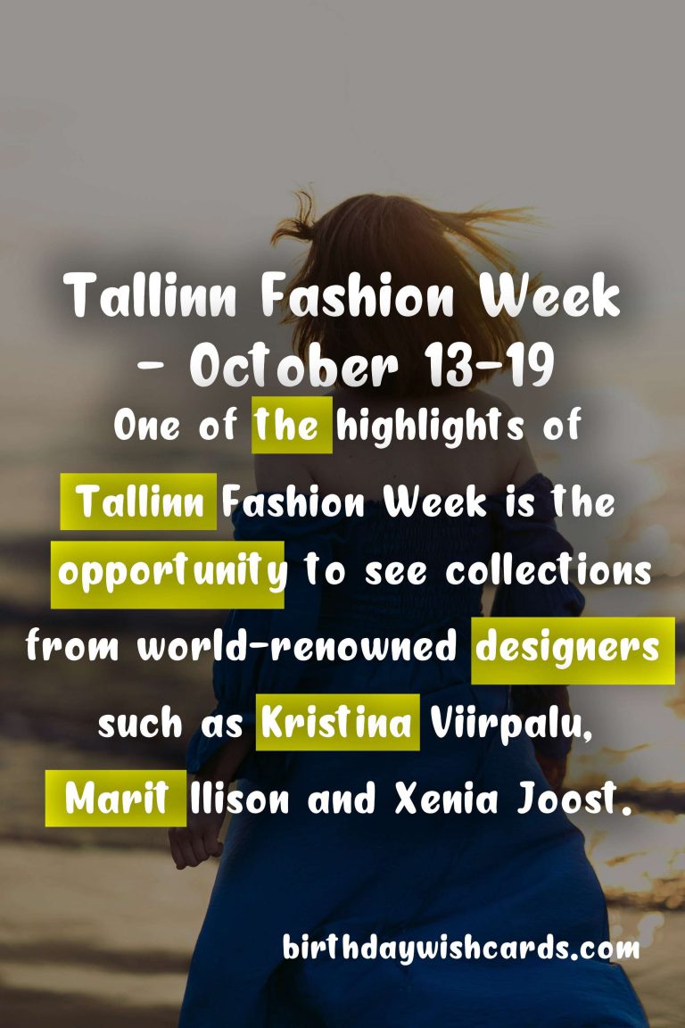 Tallinn Fashion Week – Showcasing the Latest Trends and Designs for October 13-19
