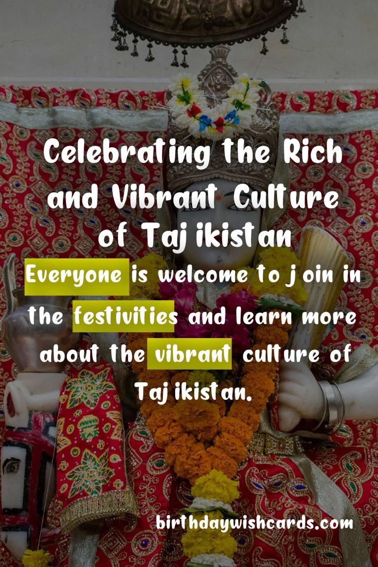 Tajik Cultural Heritage Day – July 31: Celebrating the Rich and Vibrant Culture of Tajikistan