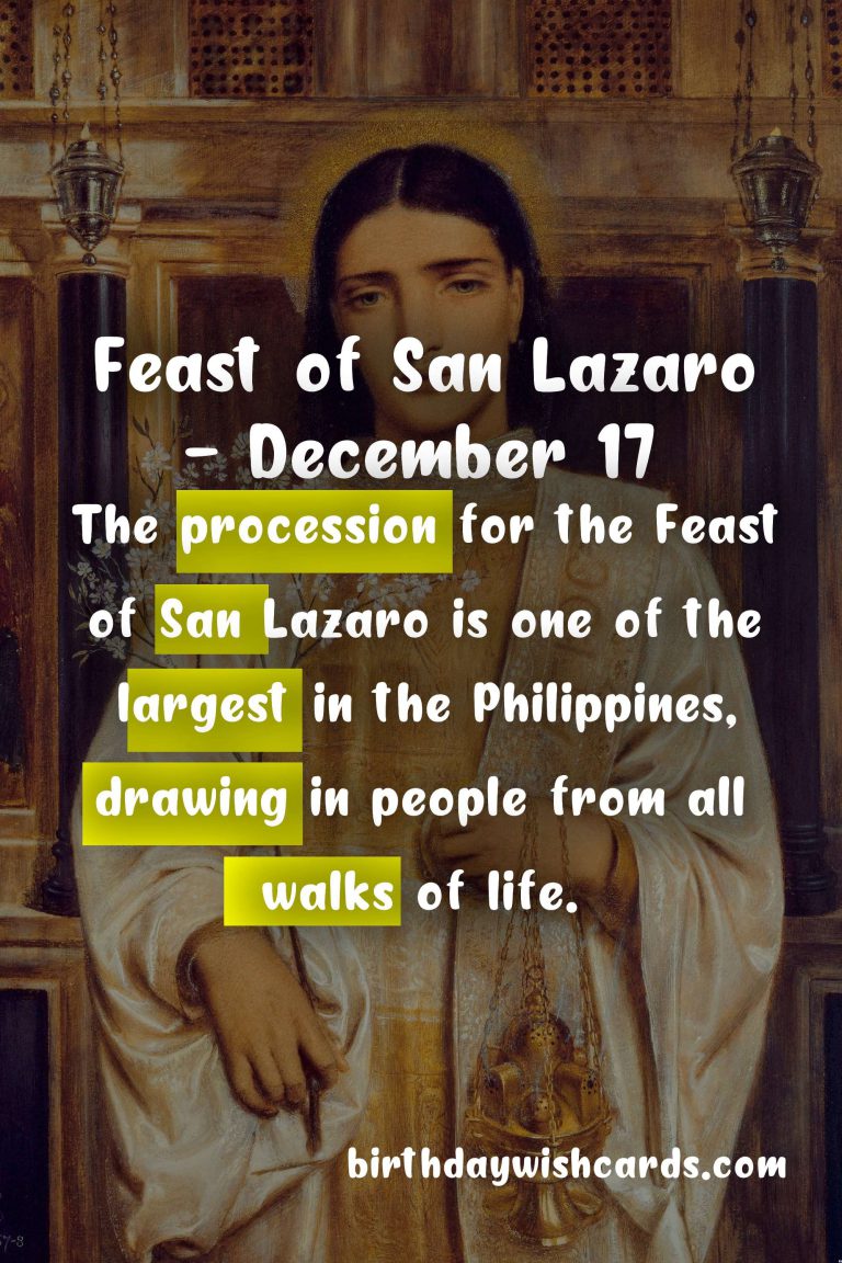 Feast of San Lazaro – Celebrating Faith and Healing on December 17