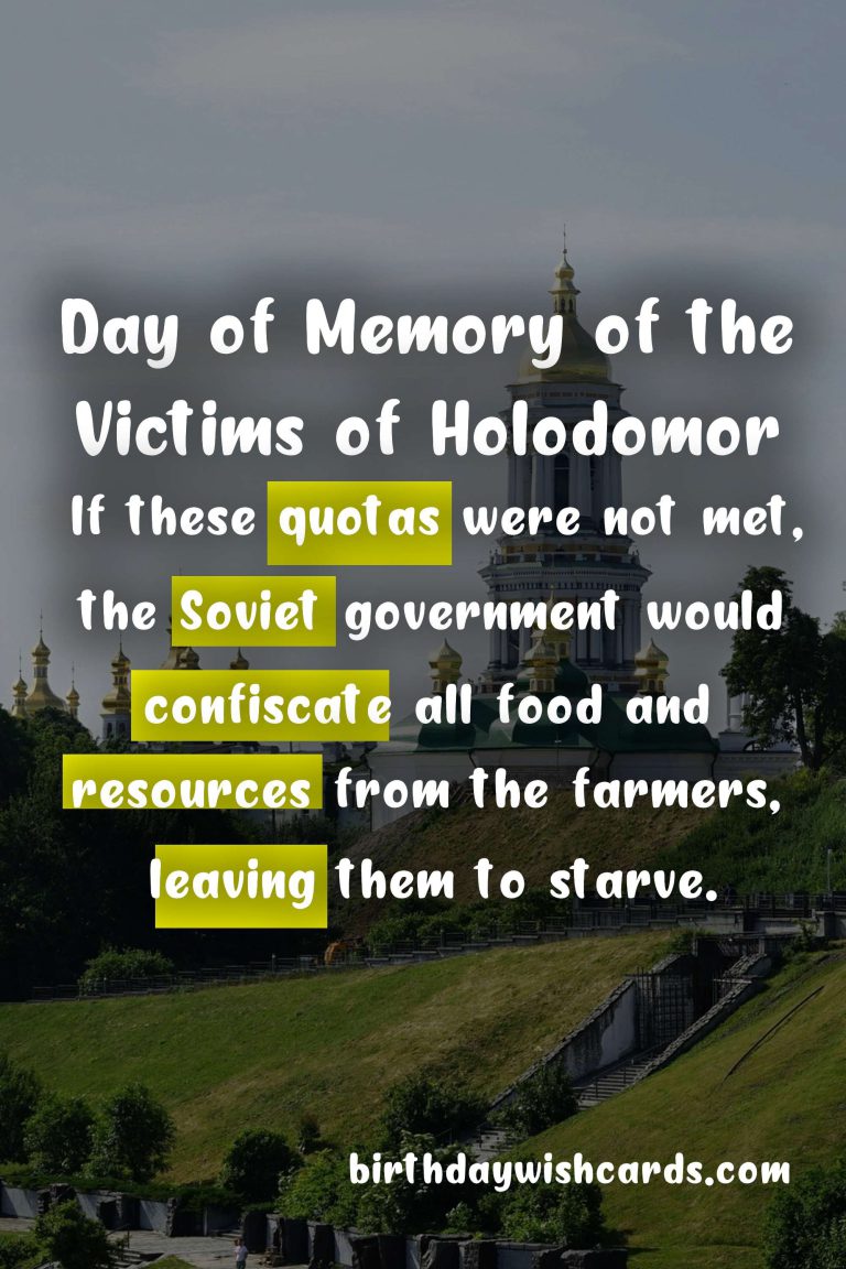 November 7 - Day of Memory of the Victims of Holodomor