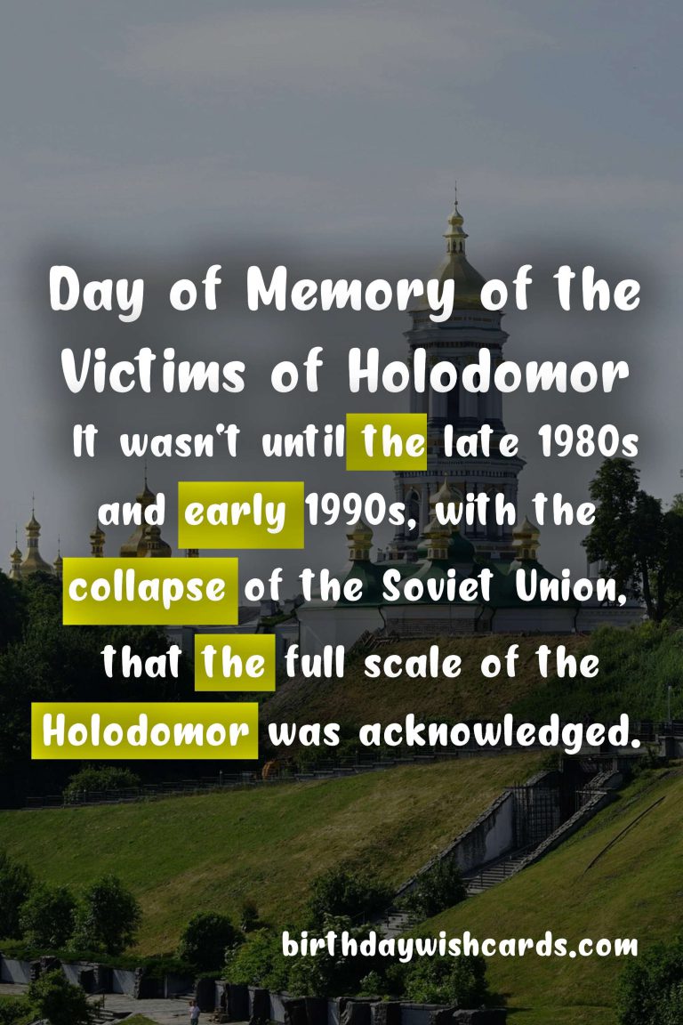 November 7 - Day of Memory of the Victims of Holodomor