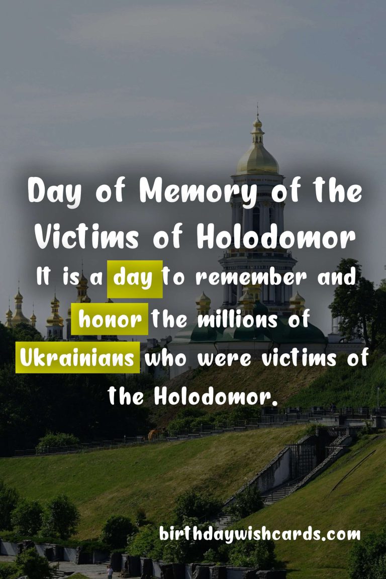 November 7 - Day of Memory of the Victims of Holodomor