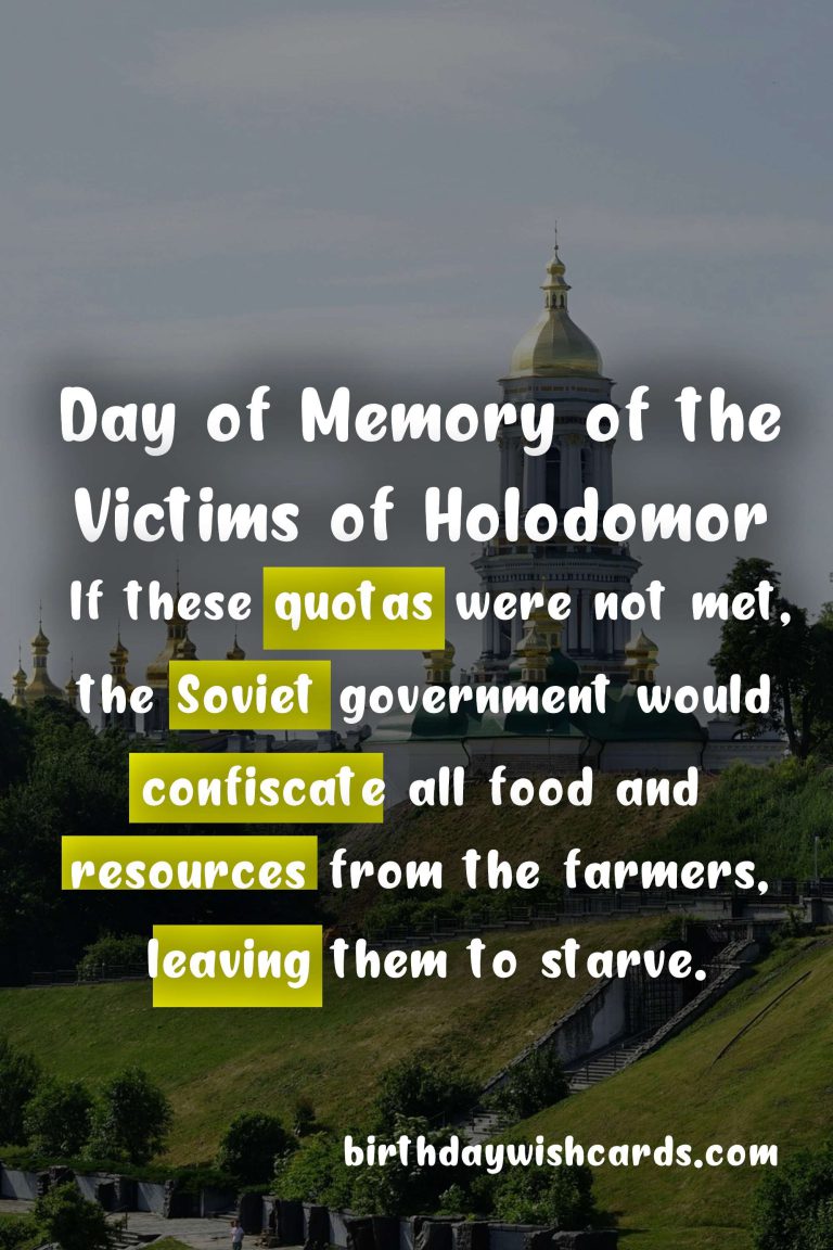 November 7 – Day of Memory of the Victims of Holodomor