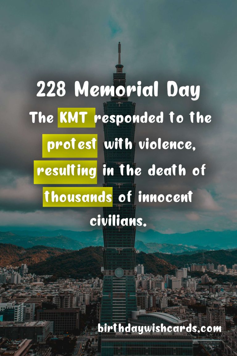 Remembering 228 Memorial Day: A Day to Commemorate Taiwan’s Struggle for Freedom and Democracy