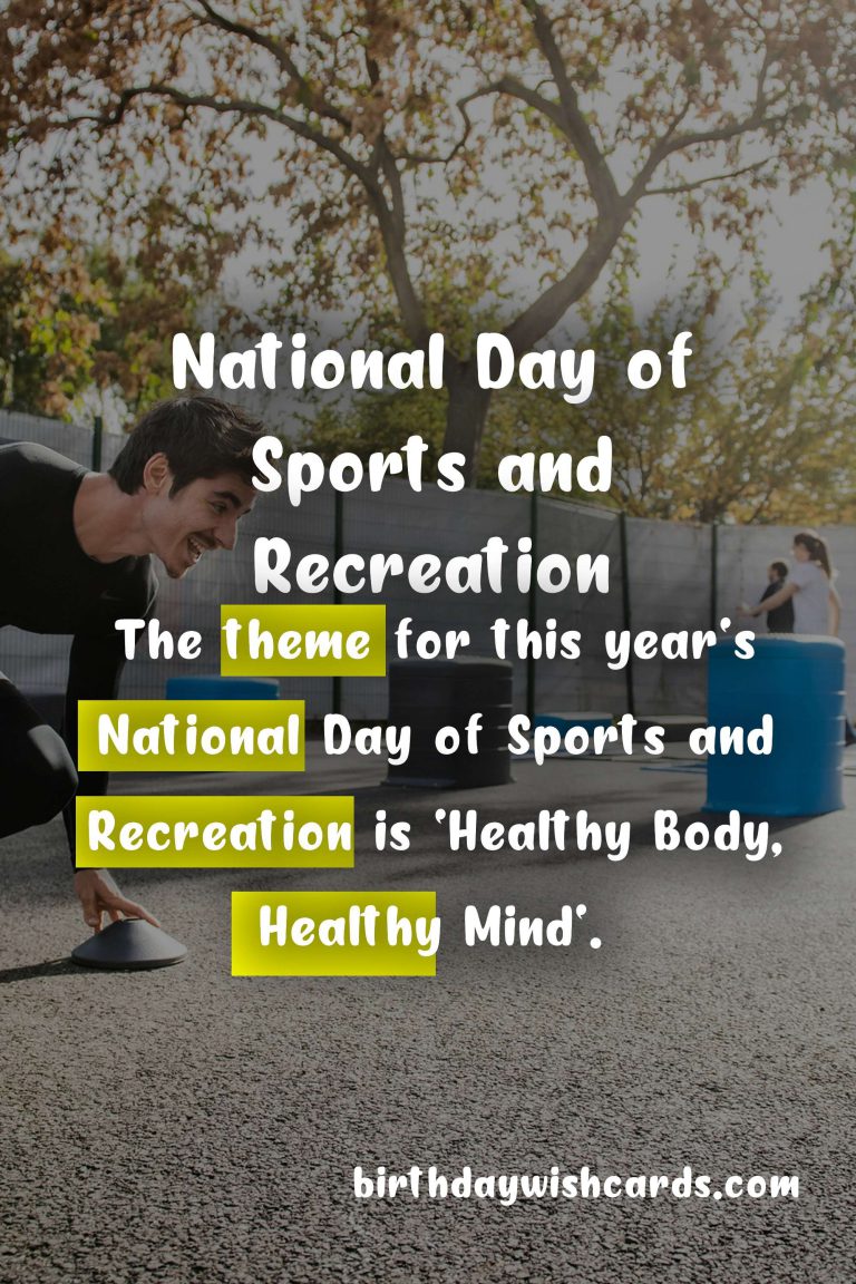 National Day of Sports and Recreation – November 28
