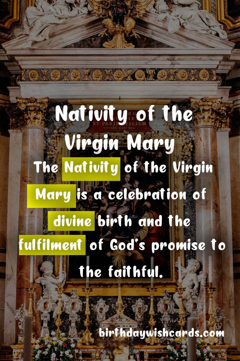 Nativity of the Virgin Mary – September 8