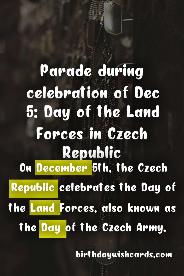 Celebrate the Day of the Land Forces of the Czech Republic on Dec 5
