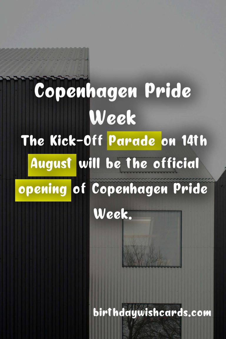 Copenhagen Pride Week: Celebrating Diversity and Inclusion from 14-22 August