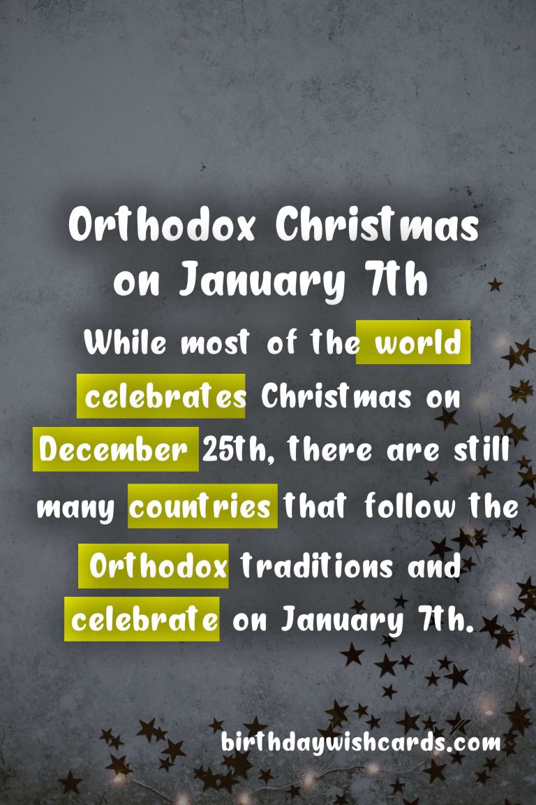 Celebrate Orthodox Christmas on January 7th