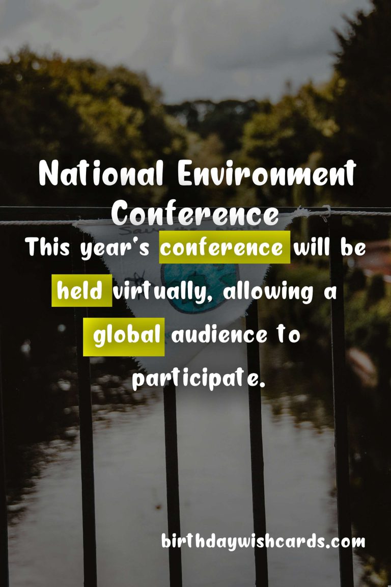 National Environment Conference (November) – A Call for Changes