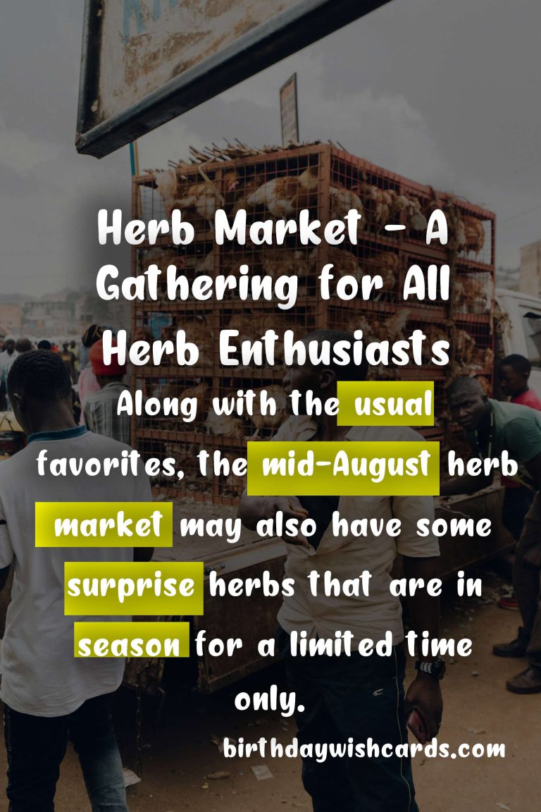 Herb Market – mid-August