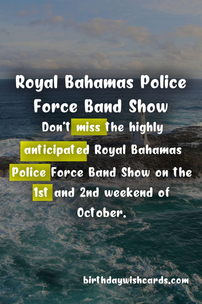 Experience the Vibrant Royal Bahamas Police Force Band Show on the 1st and 2nd Weekend of October