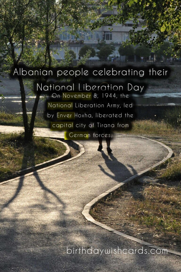 November 8- National Liberation Day (Dita e Çlirimit Kombëtar)