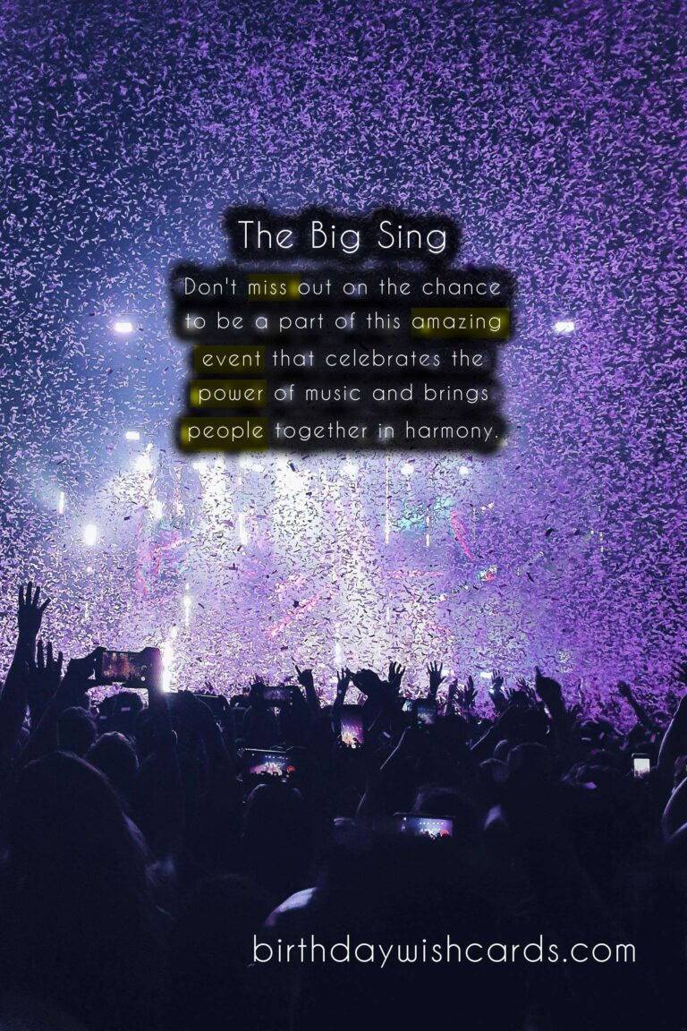 The Big Sing - August (Date Varies)