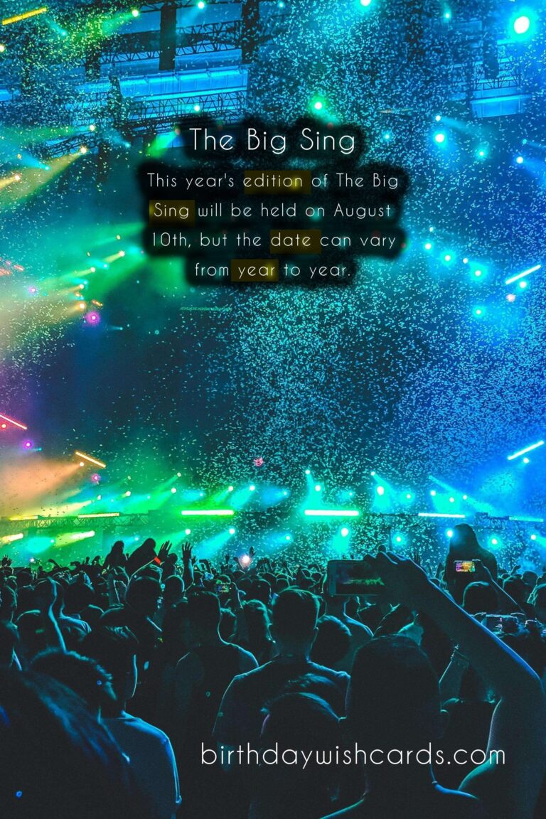 The Big Sing - August (Date Varies)