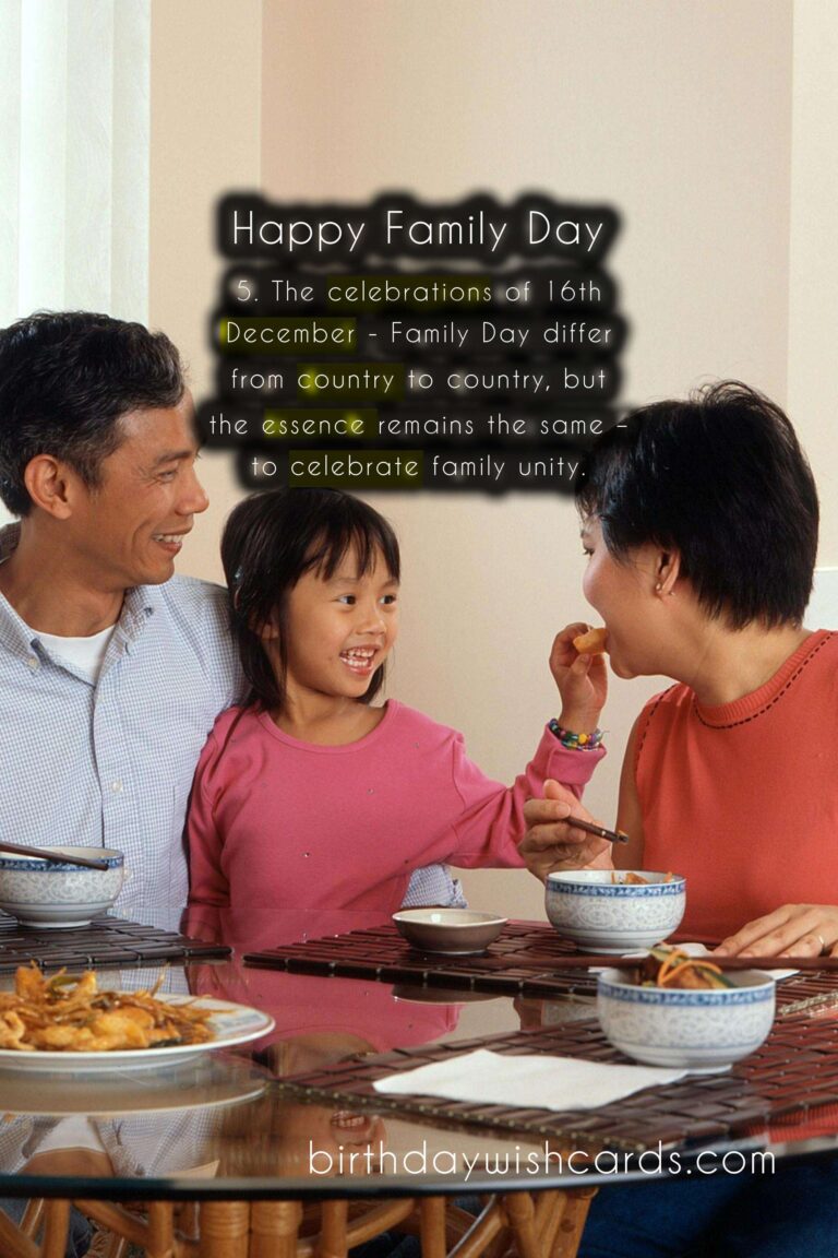 16th December – Family Day: The Perfect Time to Celebrate with Your Loved Ones!