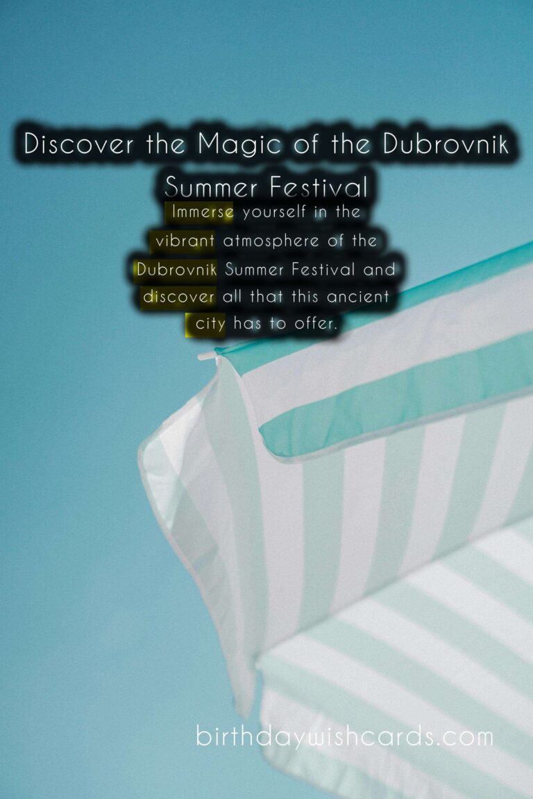 Discover the Magic of the Dubrovnik Summer Festival - July 10th to August 25th