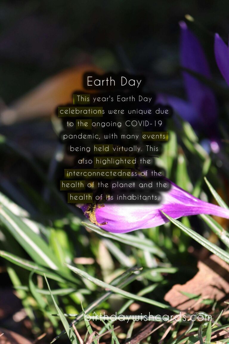 April (last Monday): Earth Day