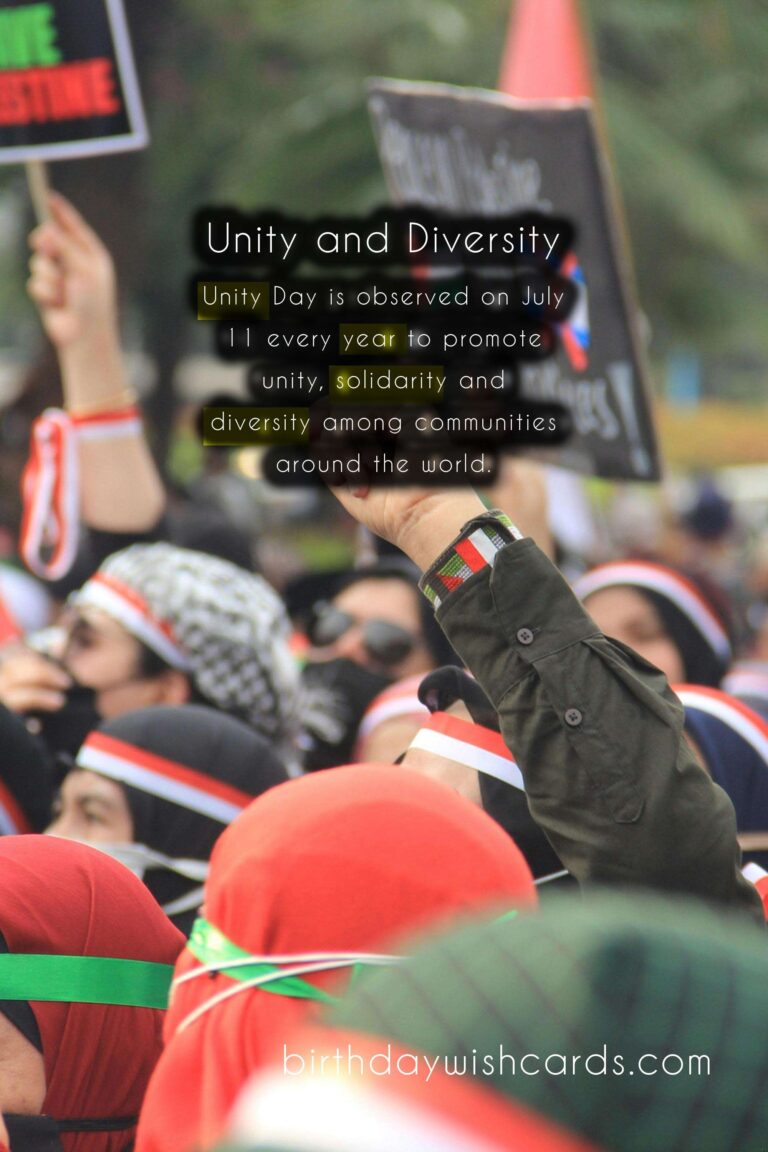 July 11 - Unity Day: Promoting Unity and Solidarity Around the World