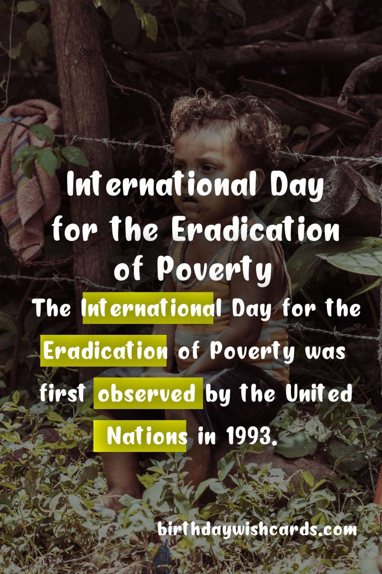 International Day for the Eradication of Poverty – October 17